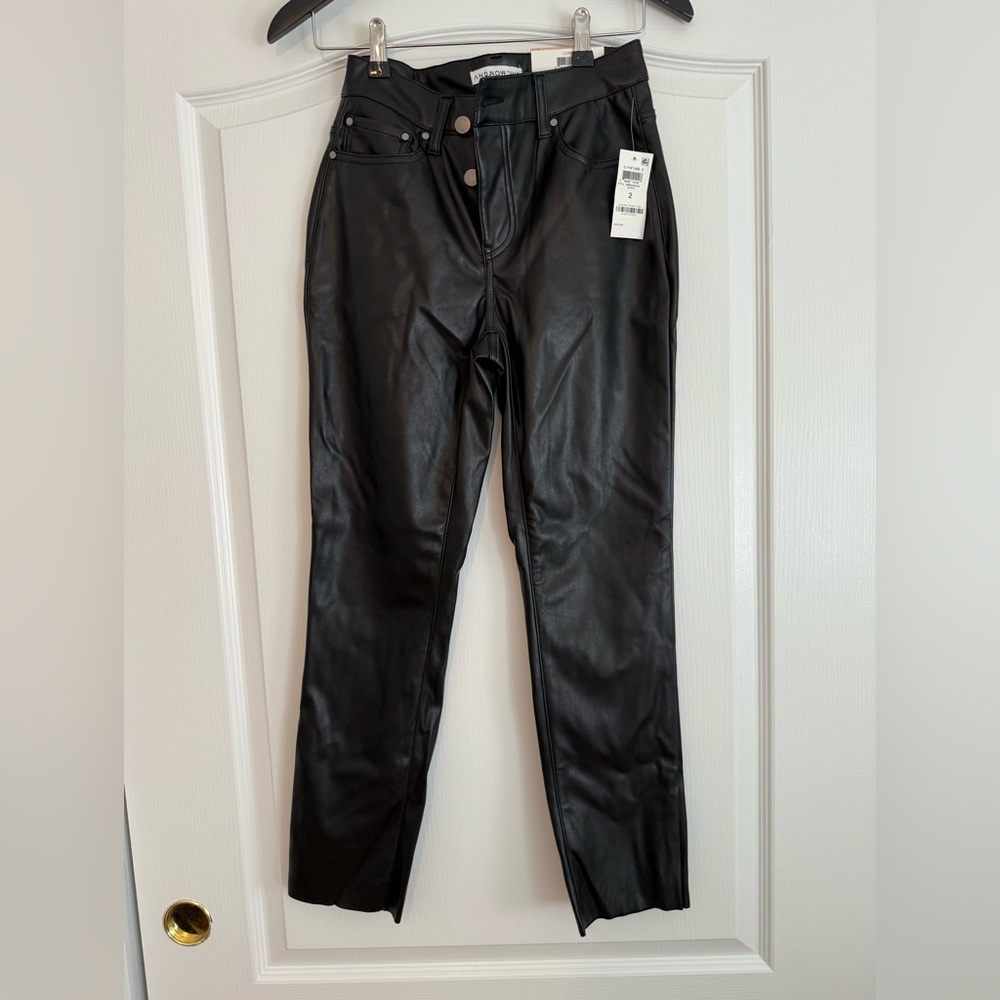 Women's Black Faux Leather Skinny Pants